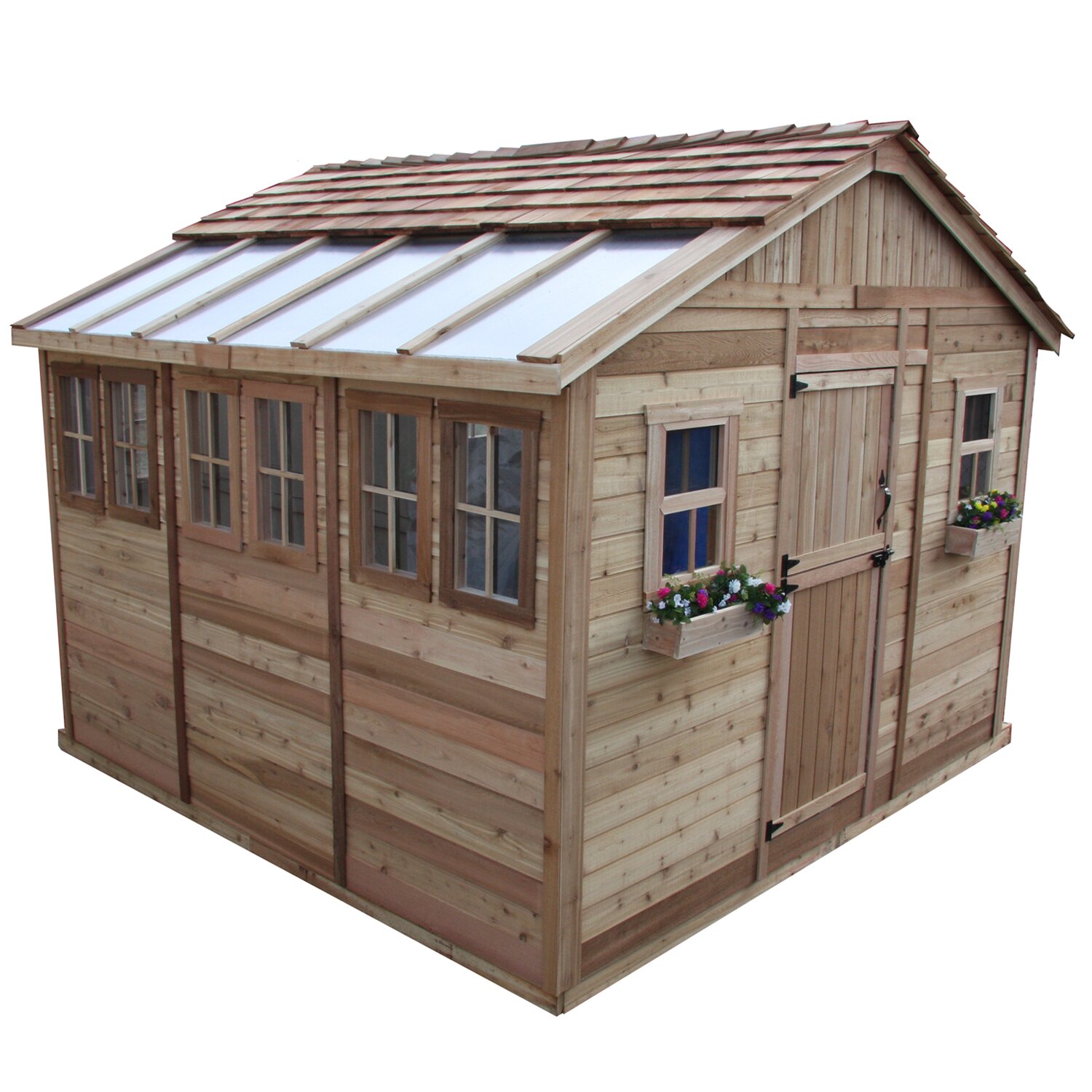【Storage Shed】12x12 ft Cedar Wood Sunshed Garden Shed
