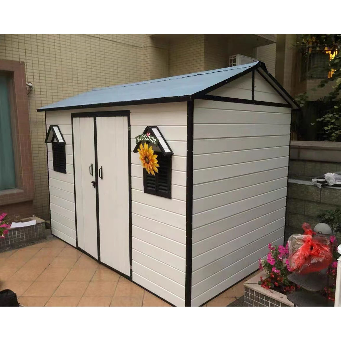 【Storage Shed】Outdoor storage room assembly simple mobile mobile outdoor tool room