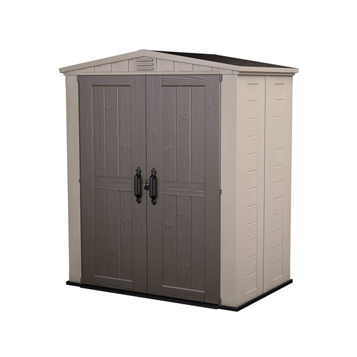 Keter Factor Outdoor Garden Storage Shed, Beige, 6 x 3 ft