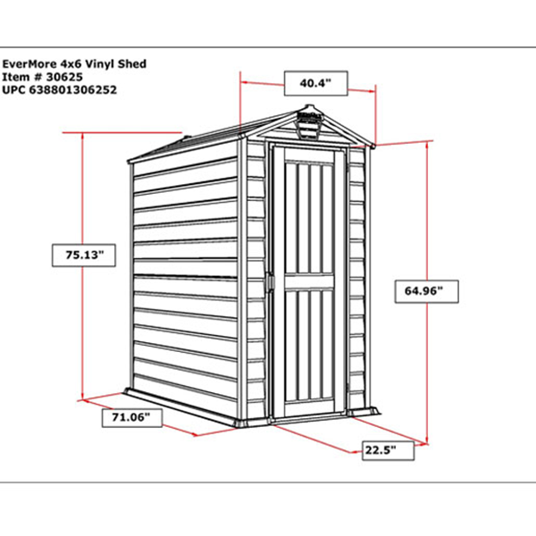 【Storage Shed】Duramax EverMore 4 x 6 ft Plastic garden storage shed